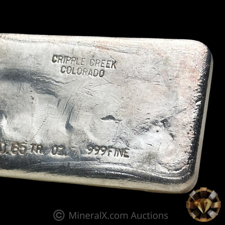 10.85oz Cripple Creek Colorado Vintage Silver Bar