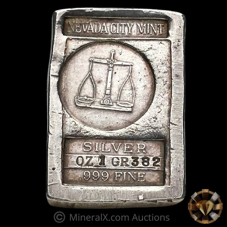 1oz 382gr (1.79oz) 1976 Nevada City Mint Vintage Silver Bar
