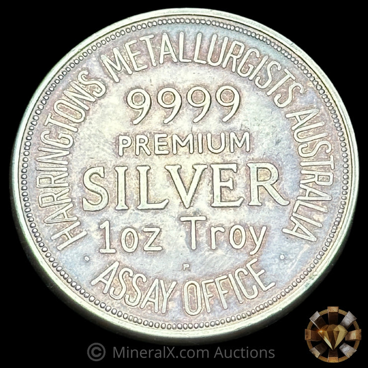 1oz Harringtons Metallurgists Australia Assay Office Vintage Silver Coin