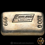 100g Engelhard London Small 999 Font Variety Vintage Silver Bar