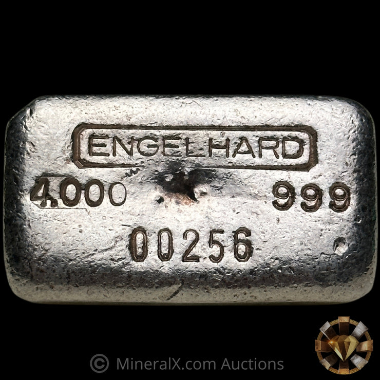 4oz Engelhard 00 Leading Low Serial Top Hallmark Vintage Silver Bar