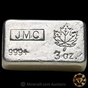 3oz Johnson Matthey JMC Maple Leaf Vintage Silver Bar