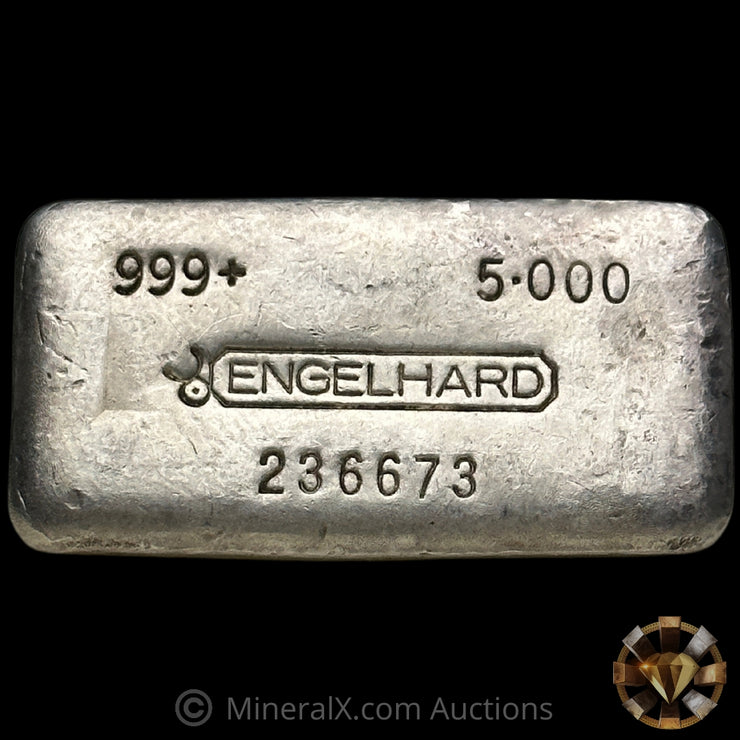 5oz Engelhard Bull Logo Vintage Silver Bar