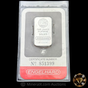 1oz Engelhard E Logo Vintage Platinum Bar Mint In Original Seal