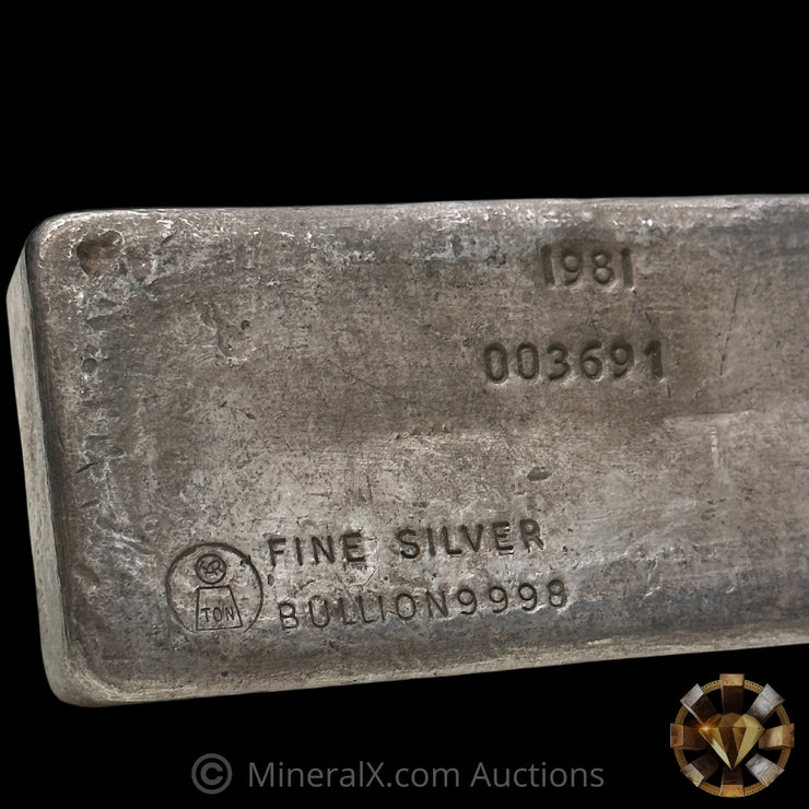 1000g (Kilo) 1981 Harrington Metallurgy Ltd Australia Vintage Silver Bar with DCL Counterstamp