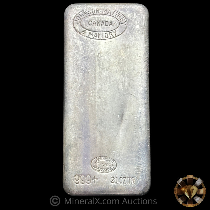 20oz Johnson Matthey Mallory JM Vintage Silver Bar