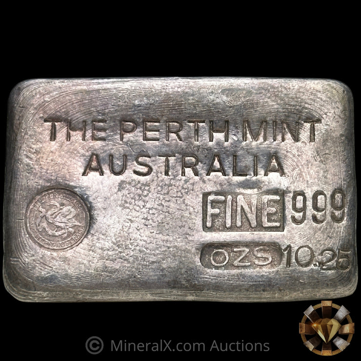 10.25oz The Perth Mint Australia Type A "Wide 999" Variety Vintage Silver Bar