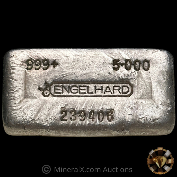 5oz Engelhard Bull Logo Vintage Silver Bar