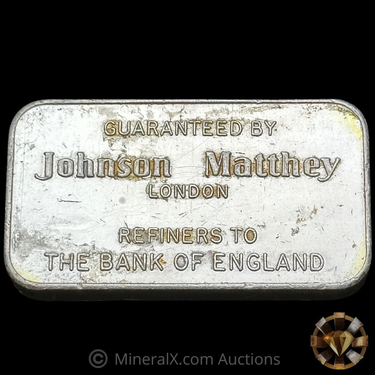 100g Johnson Matthey London JMC Vintage Silver Bar