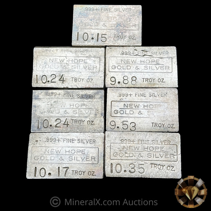 x7 10oz Class (70.56oz) New Hope Gold & Silver Vintage Silver Bars