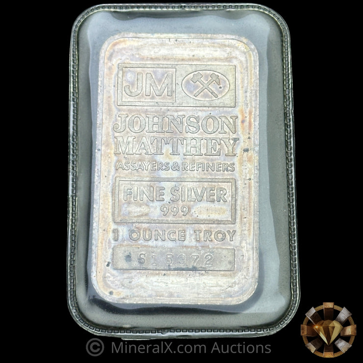 1oz Johnson Matthey JM Sooter Studios Vintage Silver Bar In Seal