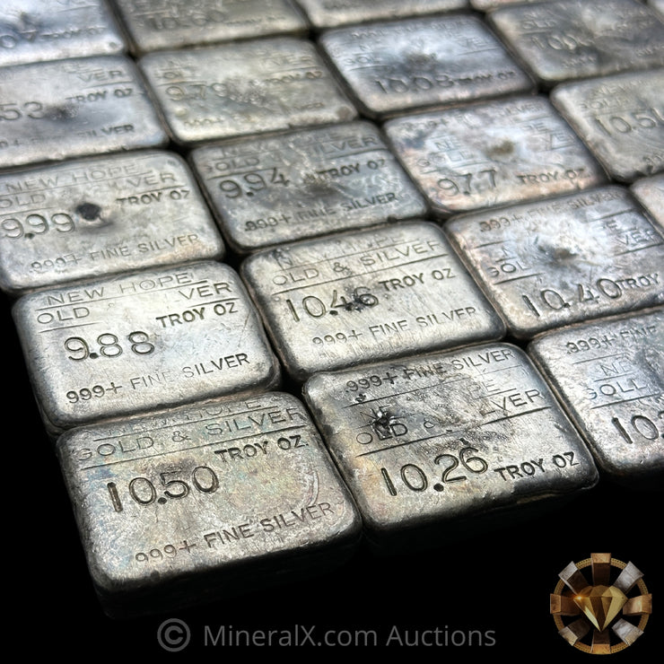 x30 10oz Class (304.98oz) New Hope Gold & Silver Vintage Silver Bars