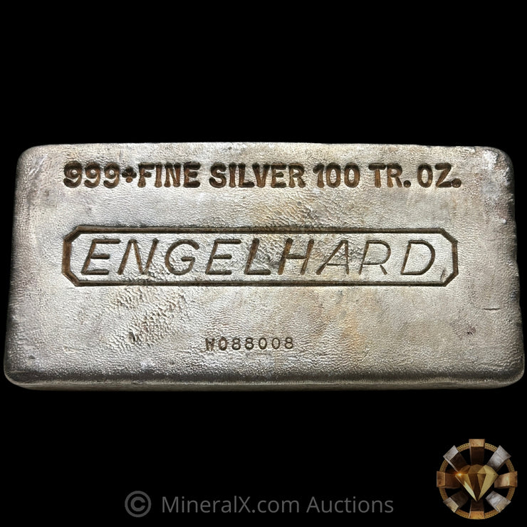 100oz Engelhard W Series Vintage Silver Bar With Unique Serial