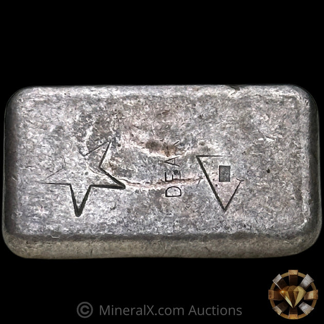 1oz W H Foster Vintage Silver Bar With Triangle Star & 