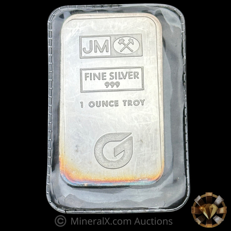 1oz 1988 Johnson Matthey JM Crofoot Mine Hycroft Vintage Silver Art Bar