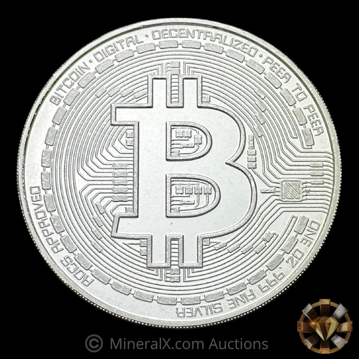 100x 1oz 2021 Bitcoin BTC Gem BU Collectible Silver Coins (x5 20oz Rolls/100oz Total)