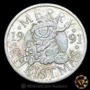 1oz 1991 Garfield Merry Christmas Vintage Silver Coin