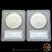 x2 $1 2010 American Silver Eagles "Christmas Edition" PCGS Limited