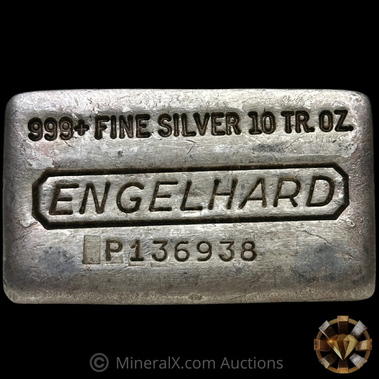 10oz Engelhard Waffleback Vintage Silver Bar With Punch Through Error Reverse