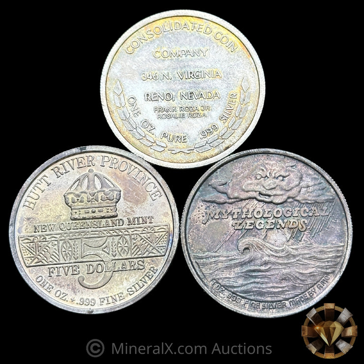 x3 1oz Misc Vintage Silver Coins