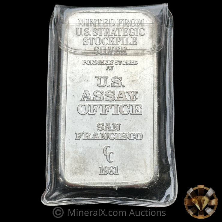 5oz US Assay Office Strategic Stockpile Vintage Silver Bar
