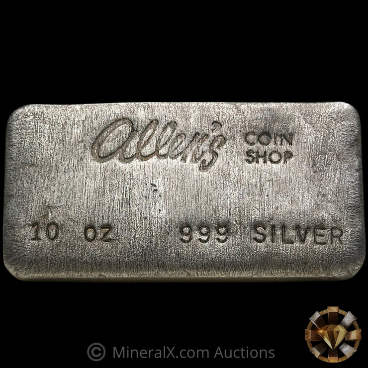 10oz Allens Coin Shop Vintage Silver Bar