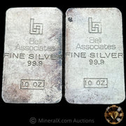 x2 10oz Bell Associates Sequential Serials Vintage Silver Bars