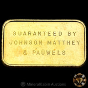 10g Johnson Matthey & Pauwels JMP Brussels Vintage Gold Bar