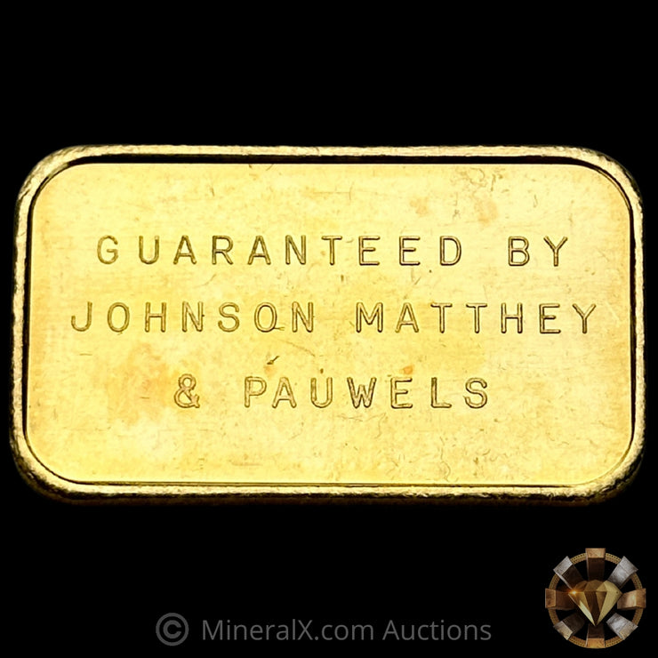 10g Johnson Matthey & Pauwels JMP Brussels Vintage Gold Bar