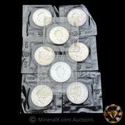 x8 1oz 1990 Royal Canadian Mint RCM Maple Leaf Coins In Original Seals