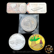 x5 1oz Misc Vintage Silver Bars & Coins
