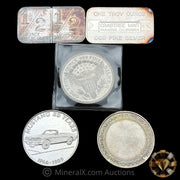 x5 1oz Misc Vintage Silver Bars & Coins