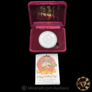 1oz 1990 Bugs Bunny Whats Up Doc Rarities Mint Vintage Silver Coin With Box & Paper