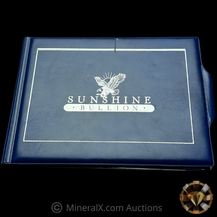 7oz 1982 Sunshine Bullion Vintage Silver Coin Set In Original Blue Velvet Folder With COA