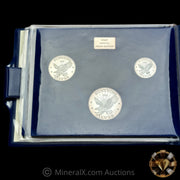 7oz 1982 Sunshine Bullion Vintage Silver Coin Set In Original Blue Velvet Folder With COA