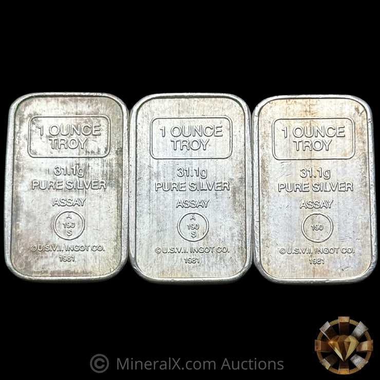 x3 1oz AMARK Vintage Silver Stacks Bars