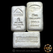 x3 5oz (15oz) Misc Silver Bar Lot