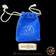 2oz Volkswagen USA VW Vintage Silver Bar With Original Blue Velvet Bag