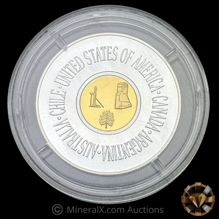 x3 1/10th Gold / 9g Silver 2001 Homestake Mining Company 125 Years Of Mining Silver/Gold Coin (3/10ths Au, 27g Ag Total)