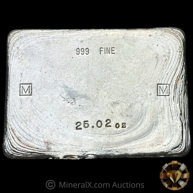 25.02oz W E Mowrey "M M" Vintage Silver Bar