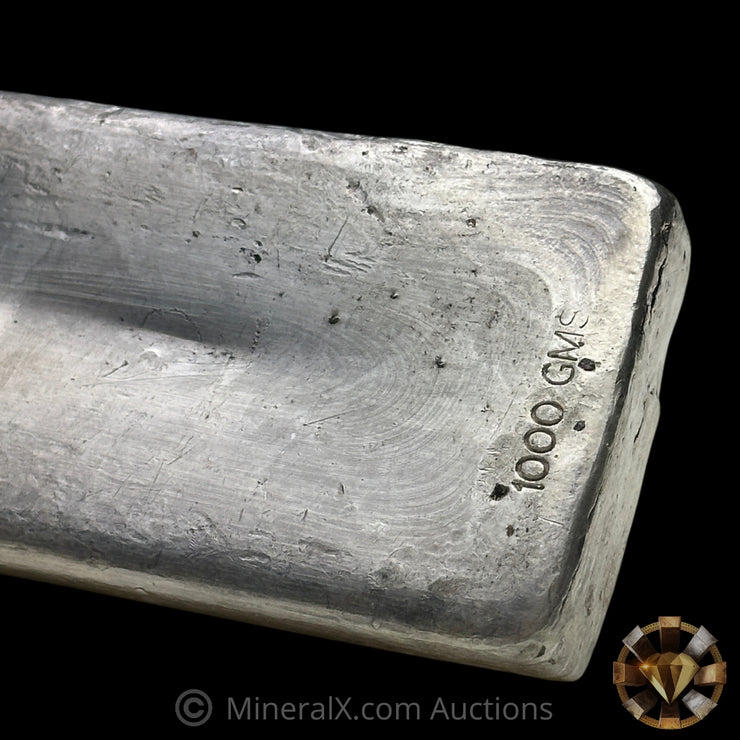 1000g (Kilo) Harrington Metallurgy Australia "No Serial" Vintage Silver Bar