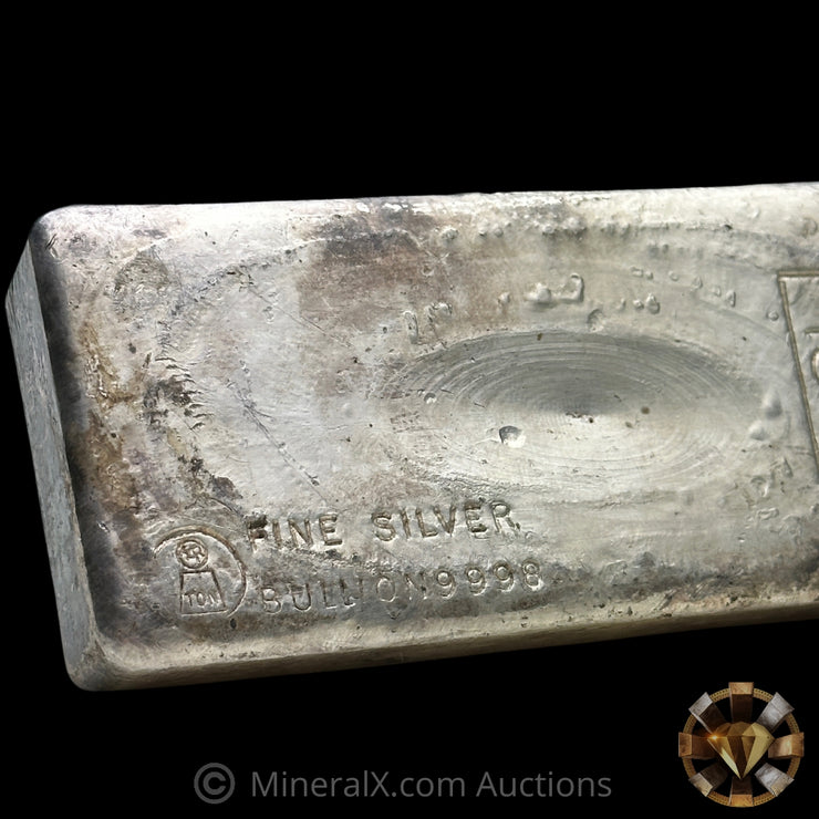 1000g (Kilo) Harrington Metallurgy Australia DCL Counterstamp "No Serial" Vintage Silver Bar