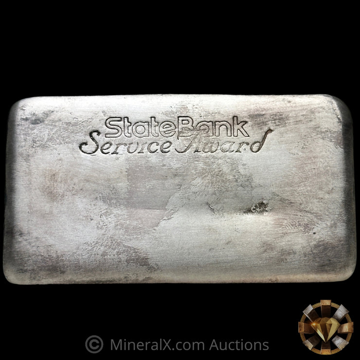 250g State Bank Service Award Victoria Australia Vintage Silver Bar With Original Blue Velvet Box