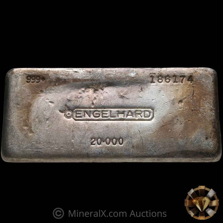 20oz Engelhard Bull Logo Vintage Silver Bar