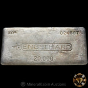 20oz Engelhard 9th Series Bull Logo Striated Reverse Vintage Silver Bar