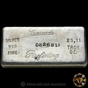 25.11oz Cascade Refining Vintage Silver Bar With Unique "D Suffix"