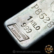 Kilo Engelhard London Vintage Silver Bar With Mocatta & Goldsmid Counterstamp