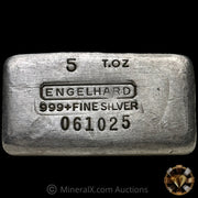 5oz Engelhard 0-Leading 7th Series "t.oz" Vintage Silver Bar With Unique Reverse Stampings