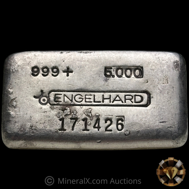 5oz Engelhard Bull Logo Vintage Silver Bar