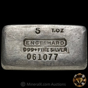 5oz Engelhard 0-Leading 7th Series "t.oz" Vintage Silver Bar With Unique Reverse Stampings